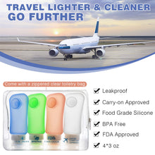 Carica l'immagine nel visualizzatore di Gallery, MoKo Bottiglie da Viaggio in Silicone, 4X 89ml Contenitori con Colorato A - Ilgrandebazar