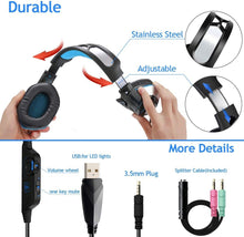 Carica l'immagine nel visualizzatore di Gallery, Beexcellent GM-3, Cuffie Gaming Super Confortevole con Microfono e Stereo Bass per Xbox One PS4 PC Smartphone, 3.5mm, Blu