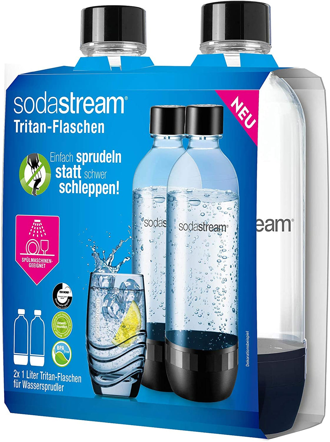 SodaStream 2 Bottiglie per gasatore d'acqua, Universali, Lavabili in L –