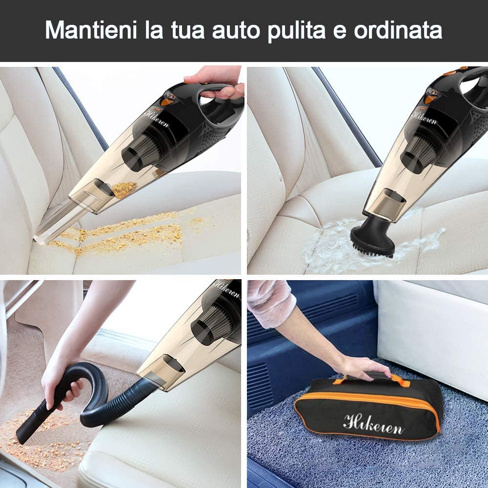 ASPIRAPOLVERE PER AUTO PORTATILE POTENTE 12V PULIZIA MACCHINA