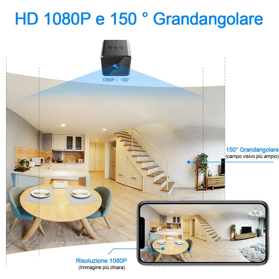 Mini Telecamera WiFi Interno 1080P - Audio/Video In vendita a Piacenza Mini Telecamera WiFi Interno 1080P - Audio/Video In vendita a Piacenza