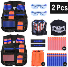 Carica l&#39;immagine nel visualizzatore di Gallery, EXTSUD Gilet Tattico per Nerf Bambini 2 Set Giubbotti Tattici Accessori per Nerf N-Strike Serie Elite Giocattoli Bambini Include Giubbotti Caricatori Polsini Maschera da Viso Occhiali Protettivi Dardi