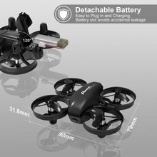 Carica l&#39;immagine nel visualizzatore di Gallery, Potensic Mini Drone con Telecamera Telecomando Quadricottero 16 anni, Nero