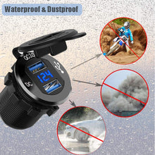Carica l&#39;immagine nel visualizzatore di Gallery, GemCoo QC3.0 Presa USB per Auto Doppio in Alluminio, 12V / 24V 36W 2 Blu