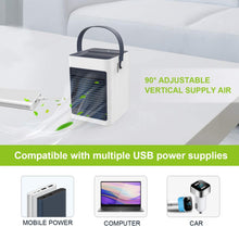 Carica l&#39;immagine nel visualizzatore di Gallery, TedGem Climatizzatore Portatile, Mini Condizionatore Portatile, Mini Raffreddatore d&#39;Aria USB, 3 in 1 Aria Condizionata, Umidificatore, Ventilatore da Scrivania, 3 velocità per la Stanza/L&#39;Ufficio