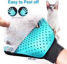 Carica l'immagine nel visualizzatore di Gallery, Zellar Guanto Spazzola per Animali Massaggio Pulizia, 2 Pezzi Deshedding Massaging Tool per Cani E Gatti Double-Sided Disponibile Pelo La Pulizia E Elimina Morti Peli Guanto Spazzola