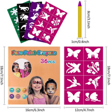 Carica l&#39;immagine nel visualizzatore di Gallery, Gifort Trucchi per Truccabimbi, 36 Colori Body Painting Kit con 4 Face Paint Stampini per Bambini, Perfetto per Carnevale, Pasqua, Natale, Halloween