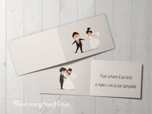 Carica l&#39;immagine nel visualizzatore di Gallery, 110 Bigliettini Bomboniera Matrimonio Nozze Caricatura Sposi