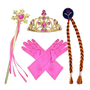 L-Peach Ragazze Principessa Rose Vestito Up 4 pezzi Accessori Guanti Tiara... - Ilgrandebazar
