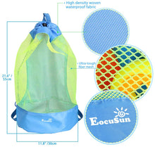 Carica l'immagine nel visualizzatore di Gallery, Borsa da Spiaggia, EocuSun Grande Borsa Lunga Durata per Sabbia Nuotare e Piscina e Deposito Giocattoli Bambini da Sabbia e Acqua (Blu)
