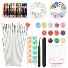 Carica l&#39;immagine nel visualizzatore di Gallery, Nail Art Design Set Kit Pennelli Decorazioni Adesivi Nastro Art-2 - Ilgrandebazar