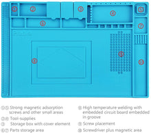 Carica l'immagine nel visualizzatore di Gallery, Tappeto da Lavoro, Preciva 45x 30 cm Tappetino Saldatura Resistente al Calore a 500 ℃ Davvero,C'è Più Spazio per Riparare Il Laptop, Il Cellulare, la Fotocamera, Ecc