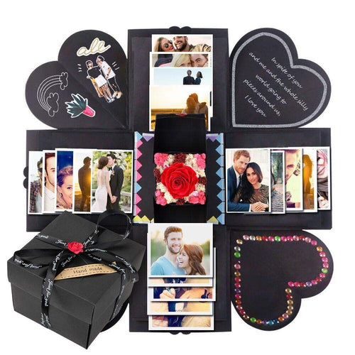 EXTSUD Esplosione Box Scrapbook Confezione Regalo Creativa Album Nero - Ilgrandebazar