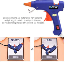 Carica l'immagine nel visualizzatore di Gallery, [50-Pezzi-Stick] Pistola Colla a Caldo,TOPELEK Mini Pistola a Caldo con 50 Pezzi Stick di Colla Alta Temperatura Pistola a Colla Grilletto Flessibile Per Fai Da Te Arti e Mestieri Progetti (20W, Blu)
