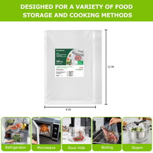 Carica l'immagine nel visualizzatore di Gallery, Bonsenkitchen Sacchetti Sottovuoto per Alimenti 100 Buste 20 x 30 cm per Macchine Sottovuoto, Sacchetti Sottovuoto Goffrati per La Conservazione Degli Alimenti e La Cottura Sottovuoto, Senza BPA