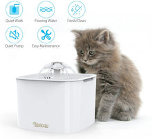 Carica l'immagine nel visualizzatore di Gallery, DADYPET Fontanella per Gatti, Fontana per Gatti, Distributore di Acqua per Gatti, Grande capacità di Ricambio 2L, Automatiche e Silenzioso