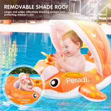 Carica l'immagine nel visualizzatore di Gallery, Peradix Piscina Salvagente per Bambini con Tettuccio e Mutandina Baby Float (Arancione-Bianco)