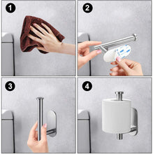 Carica l&#39;immagine nel visualizzatore di Gallery, Kissral Porta Carta Igienica, Portarotolo Bagno Autoadesivo Acciaio Inossidabile Porta Rotoli Carta Igienica Adesivo per Bagno e Toilette per Cucina e Bagno