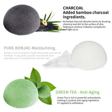 Carica l&#39;immagine nel visualizzatore di Gallery, Konjac Spugna Viso,100% Naturale (Set di 3) per esfoliazione e pulizia... - Ilgrandebazar