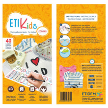 Carica l&#39;immagine nel visualizzatore di Gallery, Etikids 40 Etichette termoadesive da STIRARE. Formati e colori vari, colorato - Ilgrandebazar