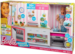 Barbie FRH73 - Cucina da Sogno con Bambola, 5 Aree di Gioco, Pasta Modellabile, Luci e Suoni, Giocattolo per Bambini 4 + Anni