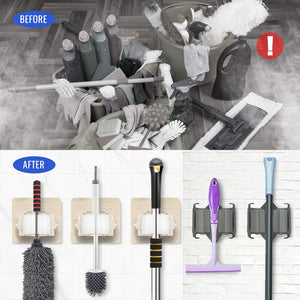 VADIV Portascope da Muro, Parete, 5 Pezzi Porta Scopa Mop... - Ilgrandebazar