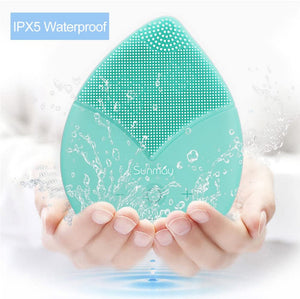 【Sunmay Leaf】SUNMAY Spazzola Viso Pulizia Silicone, Massaggiatore Elettrico del viso Impermeabile Detergente viso e Esfoliante, Ricaricabile con vibrazioni Sonico Dispositivo di Pulizia del