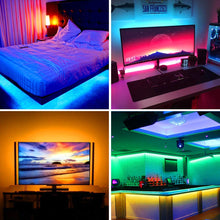 Carica l&#39;immagine nel visualizzatore di Gallery, Retroilluminazione TV LED ad USB di Lunghezza 2.4M Adatto per HDTV da 40-65 Pollici, 24 Tasti Telecomando ad Infrarossi in Grado di telecomandare Striscia Luminosa a LED, RGB 5050 Luce con 16 Colori