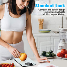 Carica l&#39;immagine nel visualizzatore di Gallery, Bilancia da Cucina, Cocoda Bilancia Cucina Digitale da 10kg, con Precisione di 1g/0,05oz e Funzione Tare, Display a LED e Vetro Temperato, 4 Unità Bilance in g e oz per Cucina (2 Batterie Incluse) Bianco Trasparente