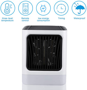 Termoventilatore da bagno basso consumo con telecomando e timer, termoventilatore ceramica portatile elettrico 800W stufetta elettrica basso consumo Termostato con LED luci 7 colori (Giallo)