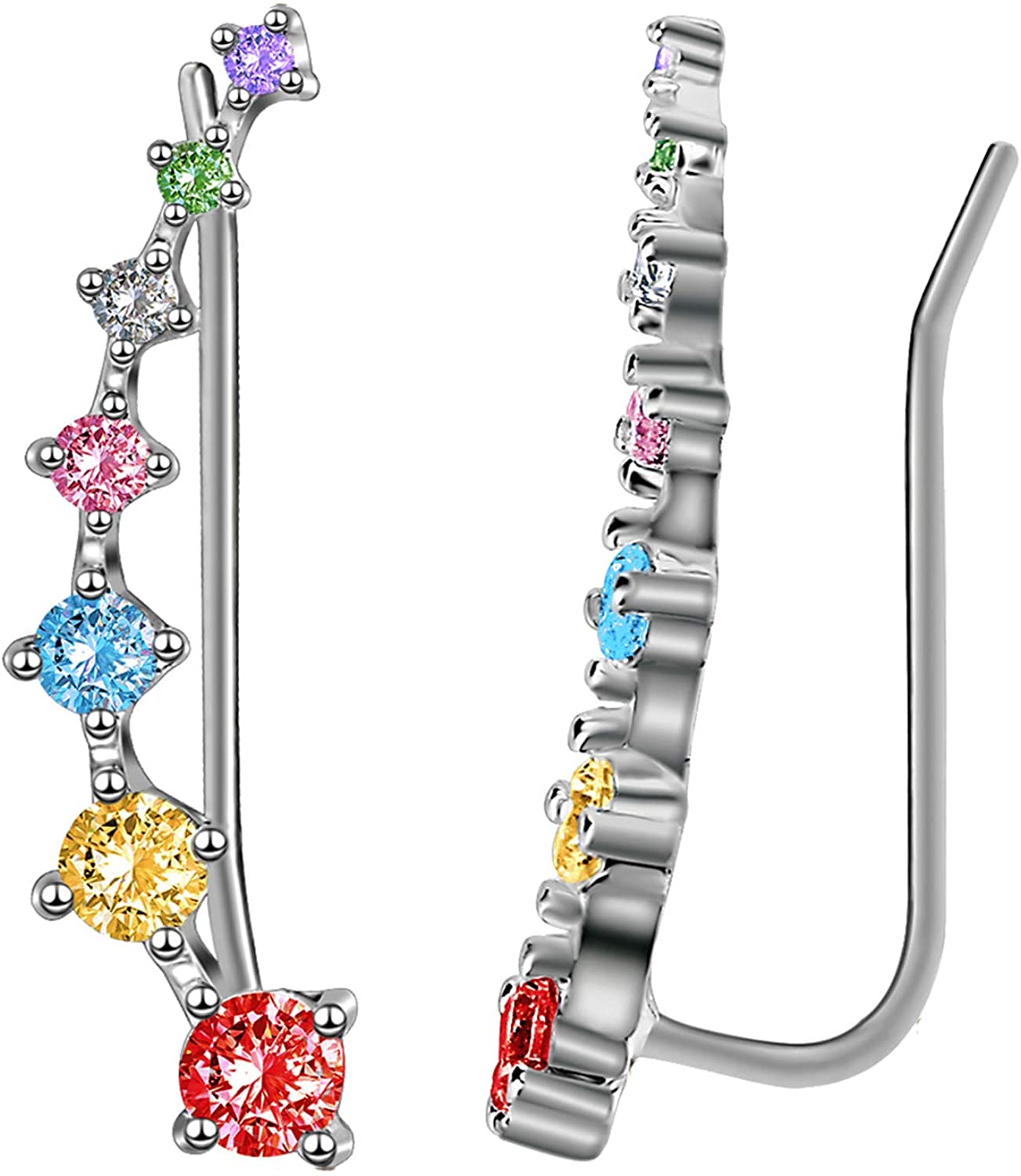 QKEPCY Donna Orecchini in Argento 925 con 7 Cristallo Ear | FindTheDeal QKEPCY Donna Orecchini in Argento 925 con 7 Cristallo Ear | FindTheDeal