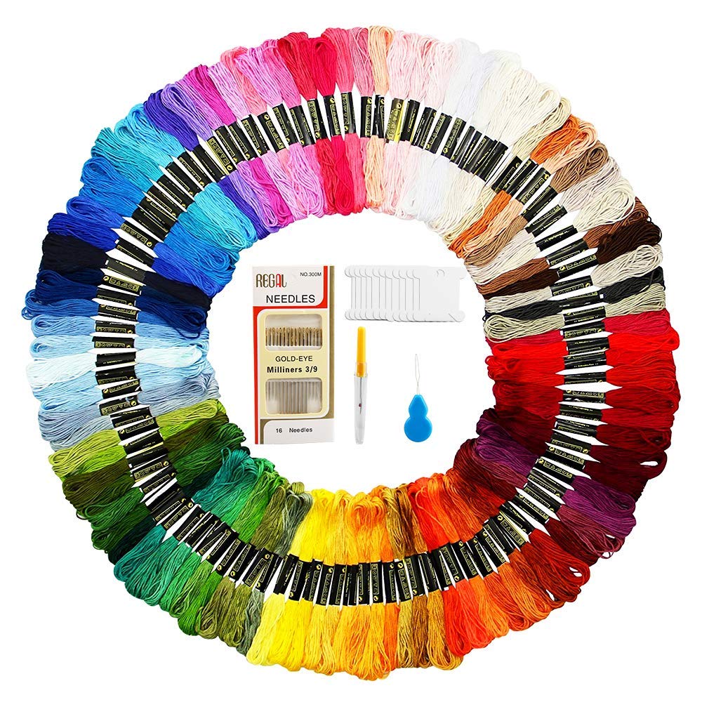 Mitening Fili per Ricamo, Punto Croce Kit 100 Colori Set Ricamo 100 - Ilgrandebazar