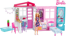 Carica l&#39;immagine nel visualizzatore di Gallery, Barbie ​Loft con Bambola, Casa a 1 Piano, Portatile con Piscina e Accessori, Giocattolo per Bambine da 3 + Anni, FXG55