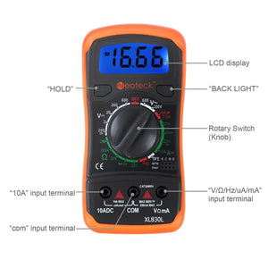 Neoteck Multimetro Digitale / Mini Tester Misuratore Manual Range