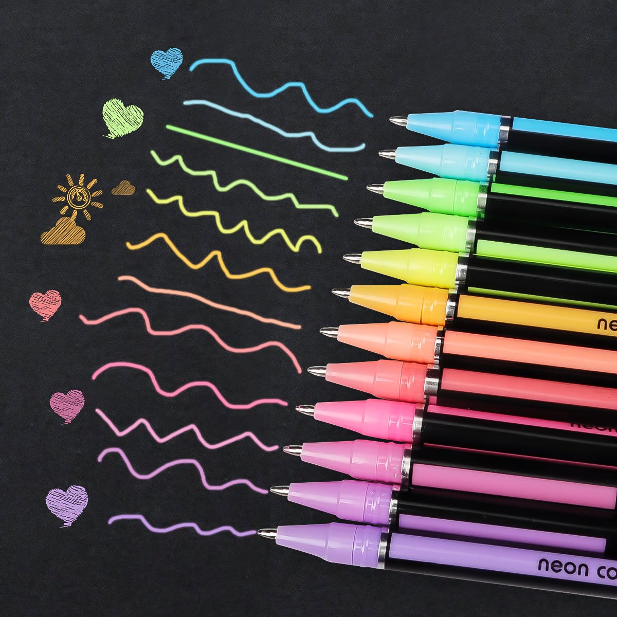 Set di penne gel con glitter, multicolore, per adulti, libri di colorazione, libri da colorare, con fantastici colori – metallizzato, neon, glitter, penna a sfera a gel (60 pezzi