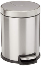 Carica l&#39;immagine nel visualizzatore di Gallery, AmazonBasics - Pattumiera rotonda con chiusura silenziosa, 5 l 5 l, Satin - Ilgrandebazar