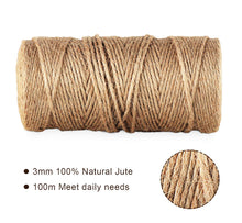 Carica l&#39;immagine nel visualizzatore di Gallery, ABSOFINE 328 Feet Juta mollette in Legno Naturale con 100PCS Carta Marrone - Ilgrandebazar