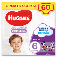 Carica l&#39;immagine nel visualizzatore di Gallery, Huggies Ultra Comfort Pannolini Mutandina, Taglia 6 (15-25 Kg), Confezione da 60 Pannolini Mutandina 6 60