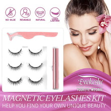 Carica l'immagine nel visualizzatore di Gallery, EYEKESHE Ciglia Finte Magnetiche Naturali Sicuro Confortevole Impermeabile Riutilizzabile, Include Eyeliner Magnetico e Piegaciglia, Adatto per il Trucchi di Feste Matrimoni Incontri (3 Paia) 3 Paia - Stile giovanile