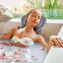 Carica l&#39;immagine nel visualizzatore di Gallery, Amzeeniu Cuscino da Bagno,Cuscino per Vasca da Bagno 4D Air Mesh con 6 Ventose,Cuscini Poggiatesta da Vasca per Vasca da Bagno Cuscino,Home Spa per Collo della Vasca E Supporto per La Schiena Grigio