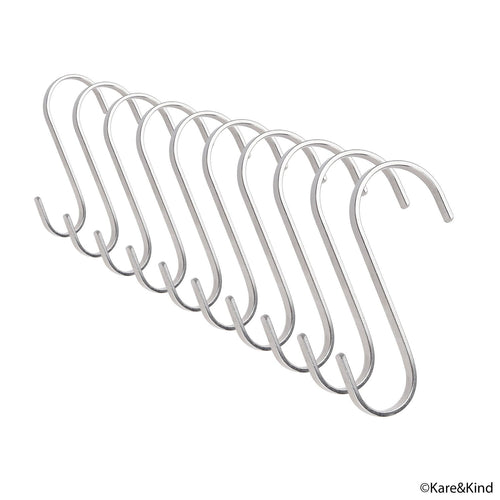 Ganci Piatti a S - Per Utensili da Cucina, 10x Medium, Stainless Steel