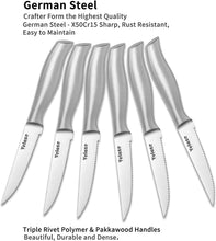 Carica l'immagine nel visualizzatore di Gallery, Velaze Set Coltelli, Set Coltelli da Cucina in Acciaio Inossidabile Set 16 Pezzi, Ceppo Coltelli, Coltello Cucina Professionali Chef con Blocco Coltelli in Lengo Negro