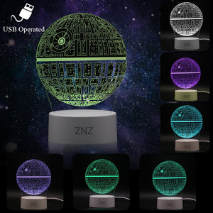 Lampada da notte a LED 3D - ZNZ 16 colori tavolo a Star Wars - Ilgrandebazar