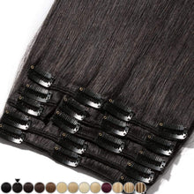 Carica l&#39;immagine nel visualizzatore di Gallery, Rich Choices Extension Capelli Veri Clip Full Head Remy Human Hair Extensions Clip 8 Fasce Naturalei Lunga 20cm Pesa 65g, #1B Nero Naturale 20 cm (65 g) #1B Nero Naturale