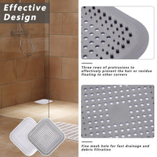 Carica l&#39;immagine nel visualizzatore di Gallery, Alyvisun 2Pcs Silicone Raccogli Capelli Doccia con Ventosa, Filtro per Capelli Protezione Scarico, Universale Filtro di Scarico Anti Capelli per Cucina, Bagno (Bianco + Grigio)