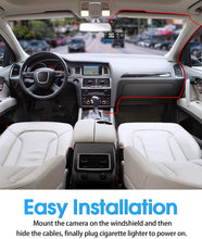 Carica l&#39;immagine nel visualizzatore di Gallery, Abask Dash Cam Doppia Telecamera per Auto, Dash Cam con Cabina Cam FHD 1080P Visione Notturna, Grandangolare di 310°, G-Sensor, Registrazione in Loop, Monitor di Parcheggio, Scheda SD da 32 GB inclusa