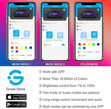 Carica l&#39;immagine nel visualizzatore di Gallery, Striscia LED Auto con APP, Govee Luci LED Interne per Auto con 48 LEDs 9 Colori Multicolore Impermeabile, Musica sotto il cruscotto Kit di illuminazione, Controllo APP, DC 12V