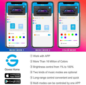Striscia LED Auto con APP, Govee Luci LED Interne per Auto con 48 LEDs 9 Colori Multicolore Impermeabile, Musica sotto il cruscotto Kit di illuminazione, Controllo APP, DC 12V