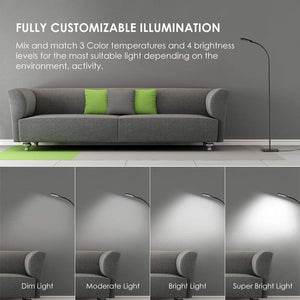 Lampada da Pavimento a Stelo in LED, Paralume Classico Semplice Black - Ilgrandebazar