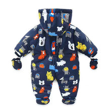 Carica l'immagine nel visualizzatore di Gallery, Bambino Tute da neve con Guanti e Scarpe Inverno Pagliaccetto con Cappuccio Caldo Set di Abbigliamento 3-6 Mesi